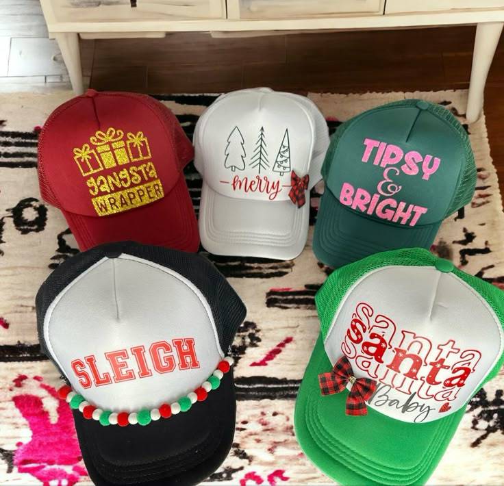 Introducing the perfect Christmas gift for the trucker in your life! Our Christmas truckers assortment features a variety of festive and fun hats that will get them into the holiday spirit. Whatever their style, we've got them covered. So make their holiday merry and bright with one of our trucker hats! Adjustable White Trucker Hat For Winter, Casual White Christmas Hat, Novelty Red Trucker Hat, Fun Adjustable Christmas Hats, Adjustable Christmas Cap, Adjustable Christmas Hat As Gift, Winter Trucker Baseball Cap Adjustable, Adjustable Red Trucker Hat For Winter, Red Winter Trucker Hat