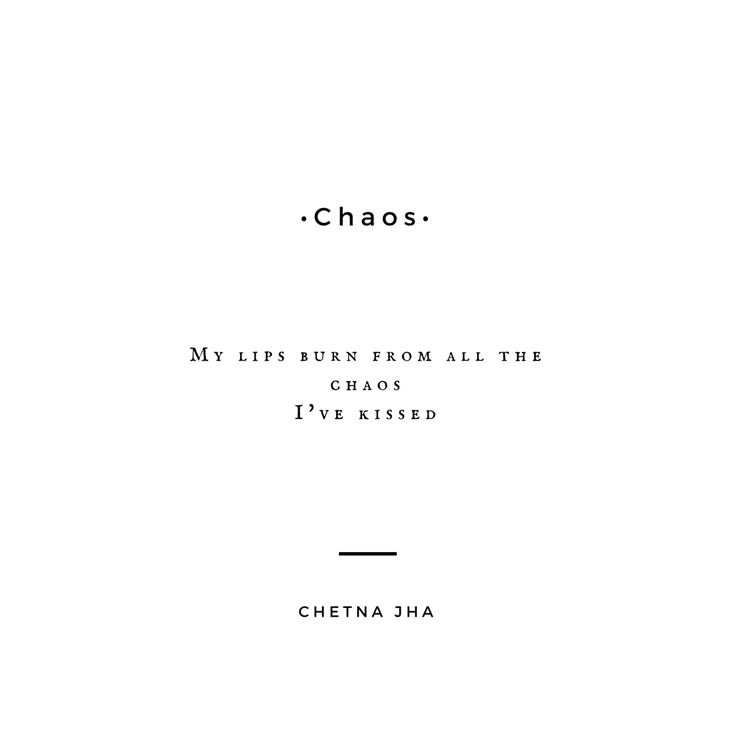 a book cover with the title chaos written in black and white, on a white background