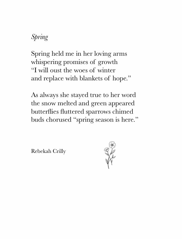 the poem is written in black and white with an image of a flower on it