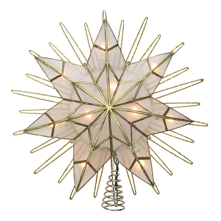 a lighted star decoration on a white background