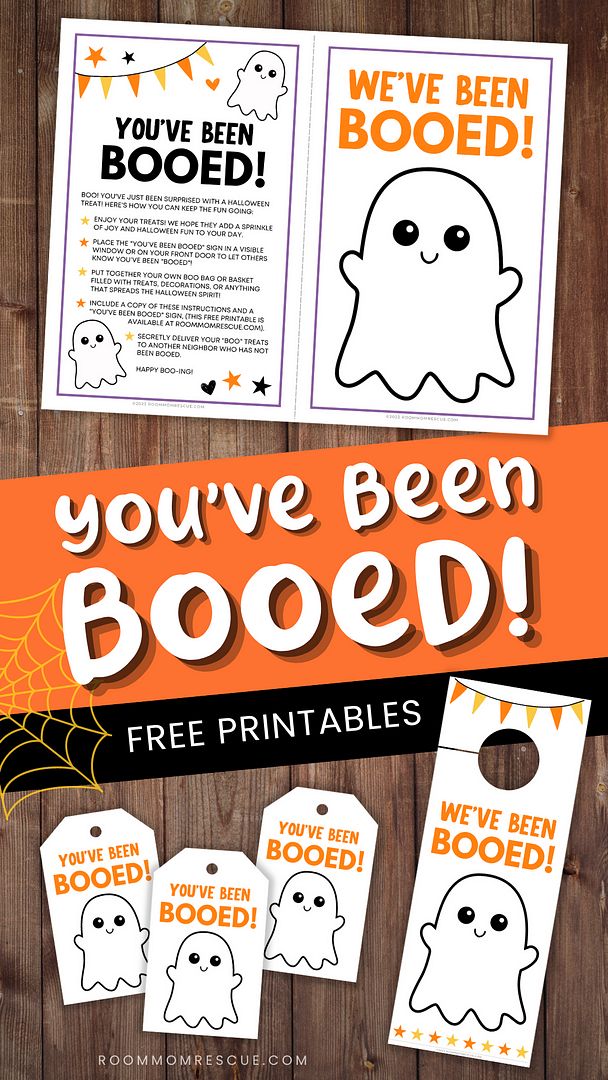 halloween printables and tags with the text you've been booed