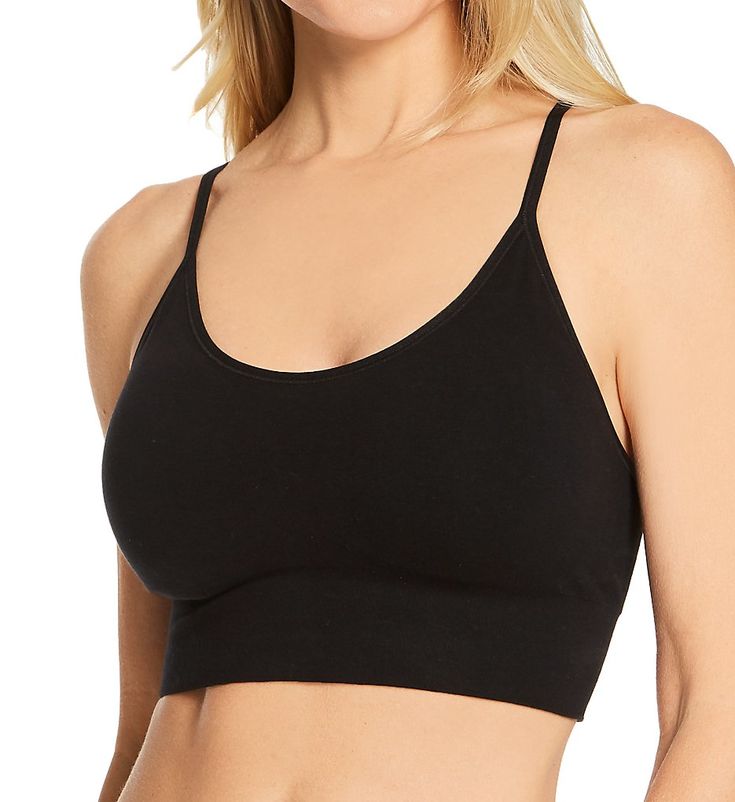 Classic, basic and sexy, this cute cropped cami bralette shows off your midriff. Made with the natural comfort of cotton, nylon, and spandex for stretch ease. Wireless, contour t-shirt cups are sewn into front, and have light padding for a smooth shape. Rounded V-shaped neckline holds in place with elastic binding at the edge. Wide, ribbed stretch fabric underband adds more height and support. Tall, seamless sides and back are lined with same fabric, with elastic binding at top and underband at Solid Cropped Camisole With Built-in Bra, Scoop Neck Crop Top With Built-in Bra, Solid Crop Top Camisole With Built-in Bra, Seamless Low-cut Crop Top For Loungewear, Solid Color Seamless Camisole Bra, Trendy Cropped Seamless Bra, Low-cut Crop Top With Built-in Bra For Loungewear, Trendy Seamless Crop Top Sports Bra, Casual Seamless Cropped Sports Bra