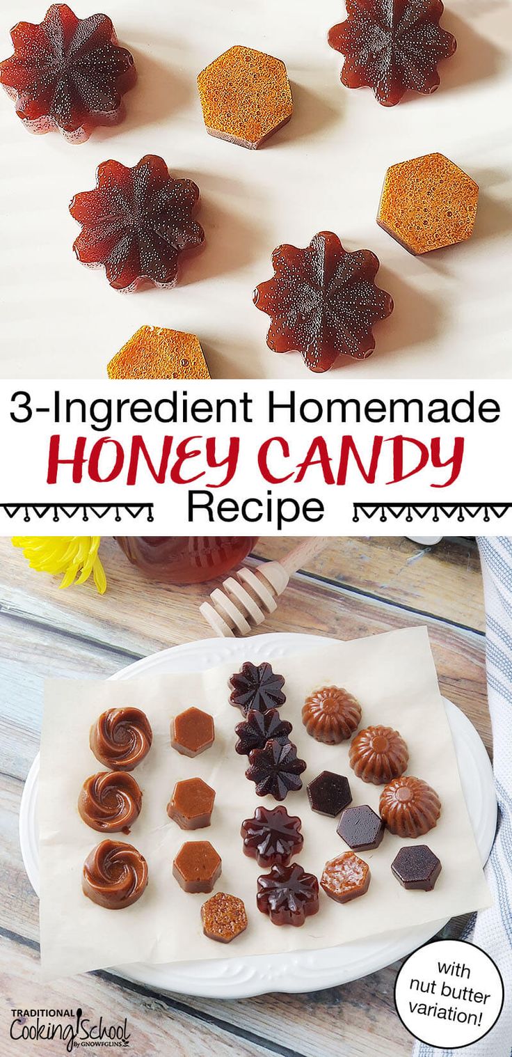 three ingredient homemade honey candy recipe on a plate