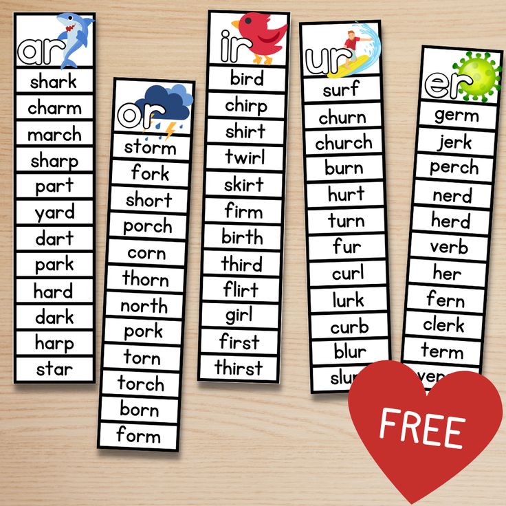 three printable bookmarks with the words in english