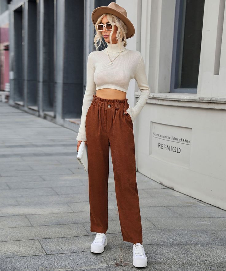 Always be comfy in the Chill Out Days Pocketed Jogger Pants in caramel that features a high rise waist. Size Guide: Gianna is 5’6” tall, and has a 33.5” bust, 24.8”waist, & 37.4” hips. She is wearing a S / US 4 / AU 8. This overall is true to size. Material: 65% Polyester, 35% cotton Feature: Relax fit. Elastic Waistband. Pocketed. Straight. Care Instructions: Machine wash / Cold hand wash Reindeer Headband, Selling Clothes, Daily Dress, Corduroy Pants, Knit Jumper, Waist Size, Jogger Pants, Always Be, Parachute Pants