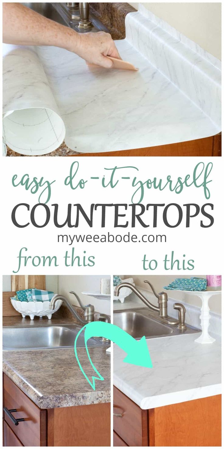 a kitchen counter with the words easy diy - yourself countertops