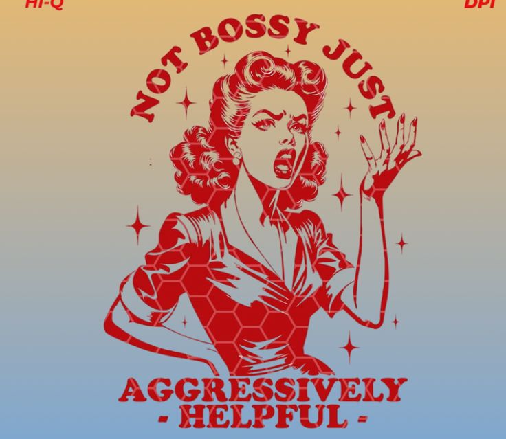 a woman with her hand up in the air, saying not bossy just agressively