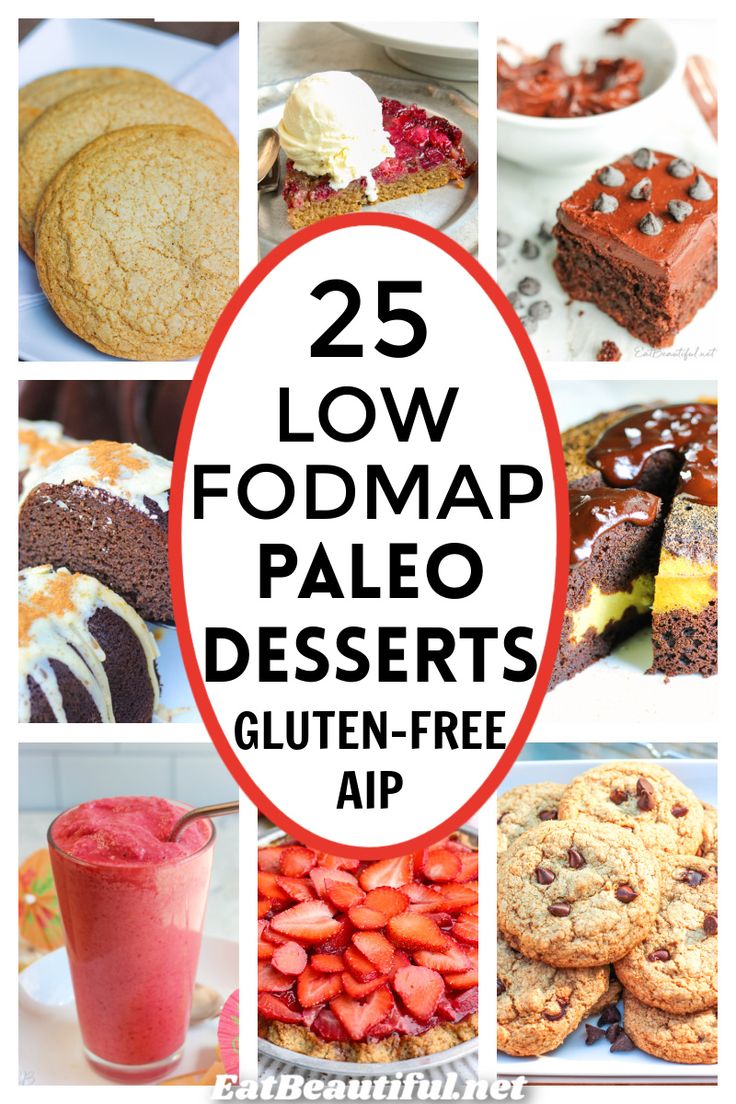 It's really hard to find Low FODMAP Paleo Desserts, so I've assembled 25 here for you to enjoy. Gluten-free & AIP. For everyday or the holidays. Autoimmune Protocol Diet Dessert, Low Fodmap Snack Recipes, Fodmap Dessert Recipes, Paleo Pumpkin Custard, Low Fodmap Desserts, Chocolate Scones Recipe, Fall Sweets, Whole 30 Dessert, Low Fodmap Snacks