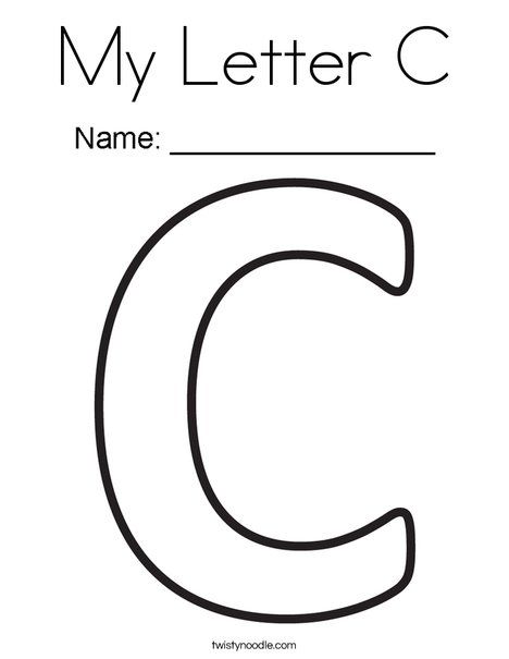 the letter c is for my letter c coloring page with black and white lines on it