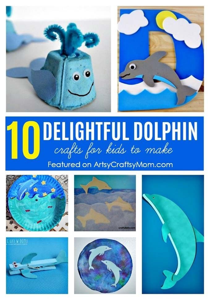 the top ten crafts for kids to make with paper plates and other items that include dolphins