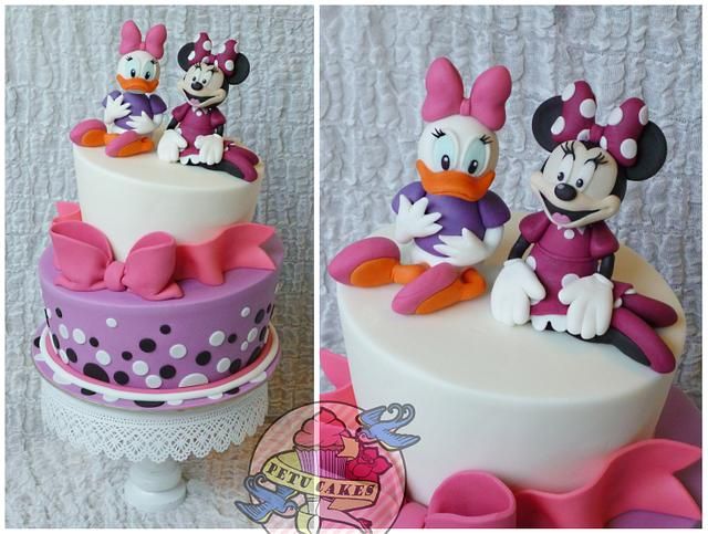 two cakes decorated to look like cartoon characters