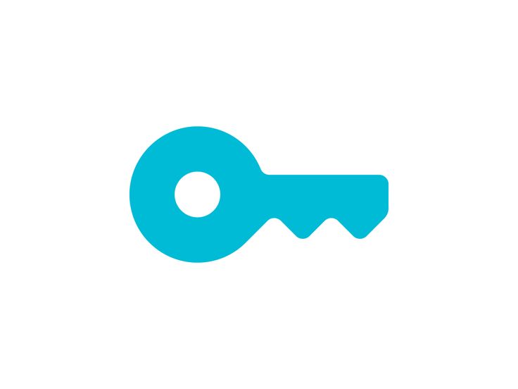 a blue key on a white background with the word's logo in the middle