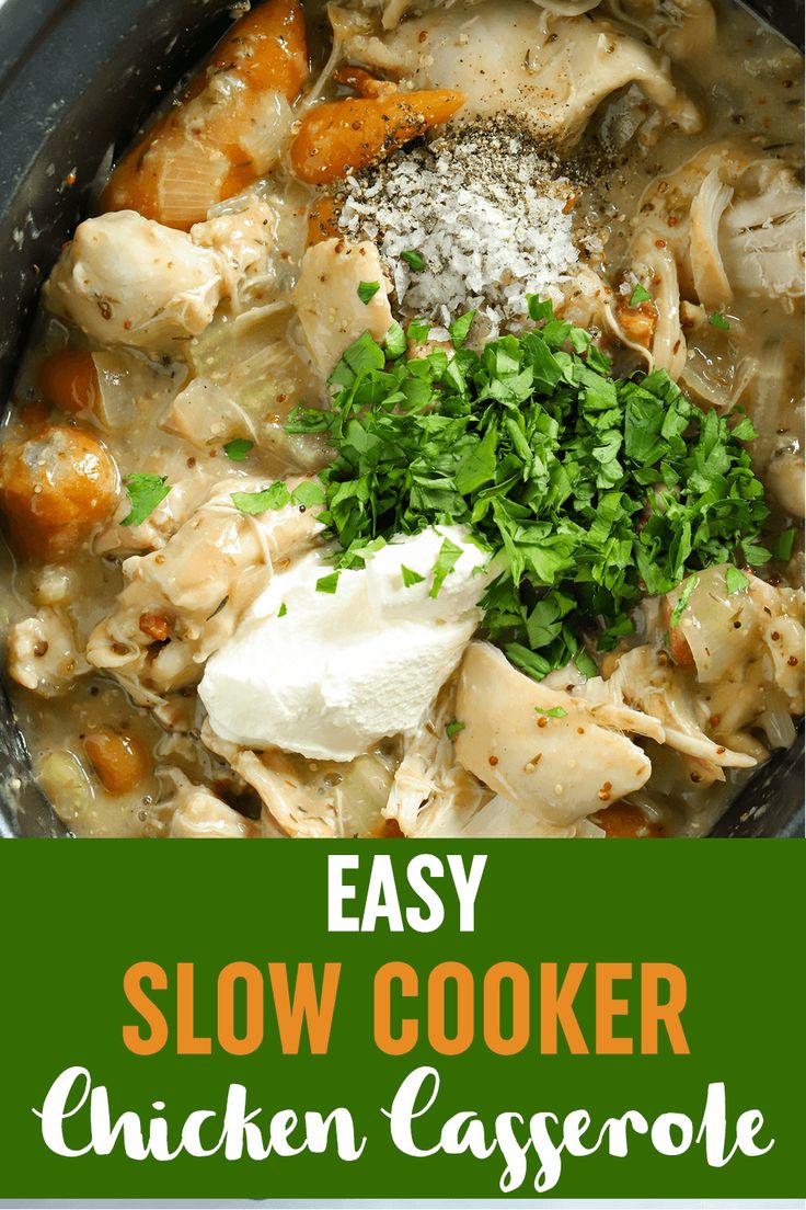 an easy slow cooker chicken casserole recipe