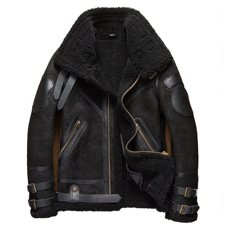 Mens Shearling Coat, Pilot Leather Jacket, Cracked Texture, Shearling Leather Jacket, Leather Jacket Mens, Leather Jackets Online, Military Design, Sheepskin Jacket, Sheepskin Coat