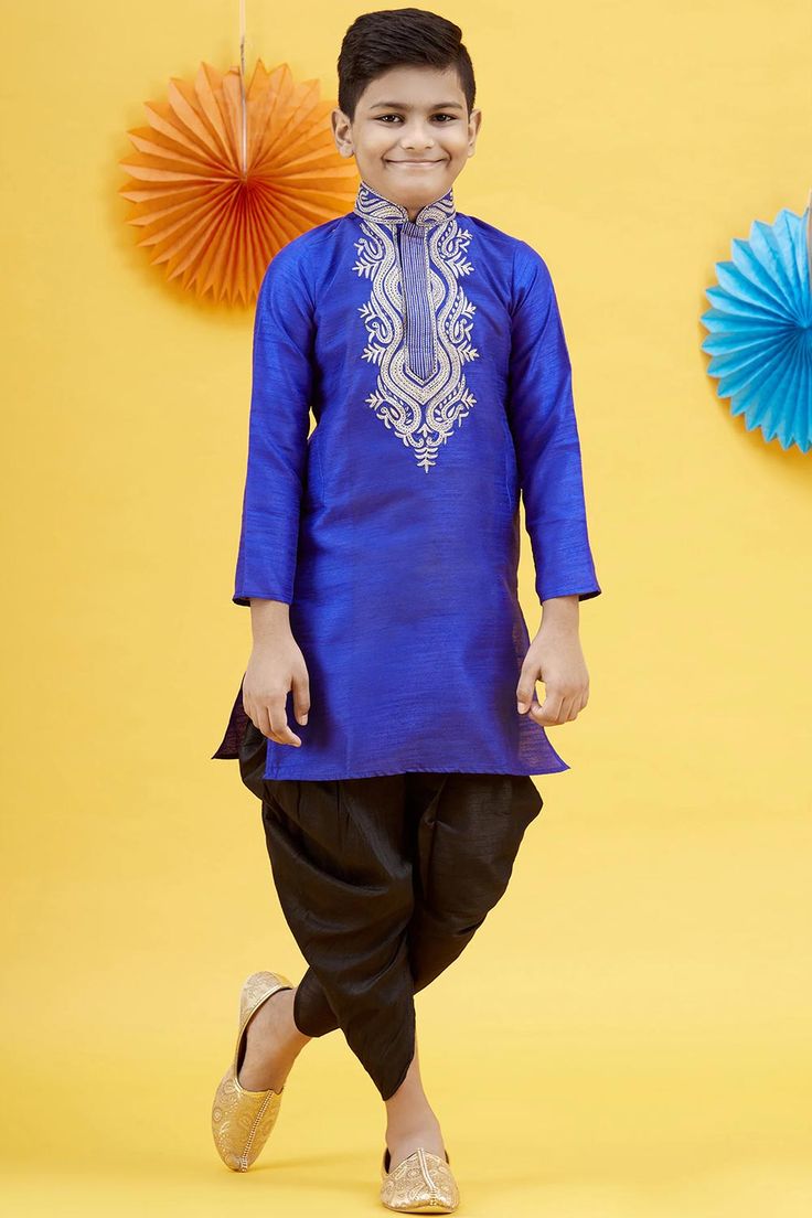 Product Features: Top Color: Blue Bottom Color: Black Work: Embroidered Top Fabric: Art Silk Bottom Fabric: Art Silk Pack Of: 1 Kurta and 1 Peshawari Occasion: Festive Disclaimer: There will be slight difference in digital to actual image Traditional Indigo Kurta For Designer Wear, Indigo Traditional Designer Kurta, Embroidered Straight Kurta In Indigo, Embroidered Indigo Straight Kurta, Indigo Embroidered Straight Kurta, Indigo Traditional Wear With Chikankari Embroidery For Diwali, Blue Chanderi Sherwani For Diwali, Blue Chanderi Sherwani For Navratri, Traditional Indigo Embroidered Kurta