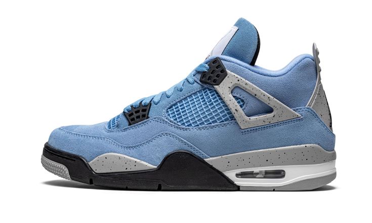 Air Jordan 4 Retro University Blue Air Jordan 1 Mid Unc, Boosie Badazz, Air Jordan Retro 4, Jordan Iv, Plastic Lace, Jordan Retro 4, Teen Outfits, Shoe Wishlist, Shoes Retro