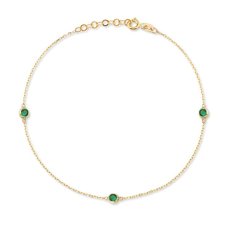 "Meet with our emerald station bracelet which is the symbol of hope that brings joy and vitality for your spirit. STATION*EMERALD*BRACELET ‣ 2 Years Warranty ‣ Free Express International Shipping ‣ Free returns within 30 days from the order date Features * Made to Order. * Material: Solid Gold (real solid gold, no gold-filled or no gold plated material) * Gold KT: 14K * Choice of Gold Color: Yellow Gold, Rose Gold, White Gold * Gem Stone: Genuine Emerald * Emerald-Cut: Round * Number of Stones: 14k Gold Birthstone Bracelets, 14k Gold Bracelet With Birthstone, 14k Gold Birthstone Bracelet, Fine Jewelry 14k Gold Bracelet With Birthstone, 14k Gold Diamond Bracelet With Birthstone, Elegant 14k Gold Bracelet With Birthstone, 14k Gold Round Diamond Bracelet With Birthstone, Fine Jewelry 14k Gold Bracelets For May Birthstone, 14k Gold Bracelet For Formal Occasions With May Birthstone