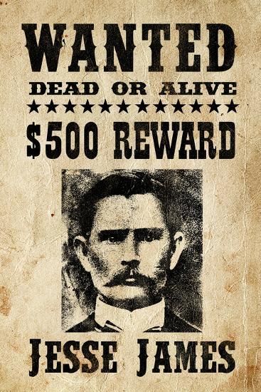 an old wanted poster with a man's face