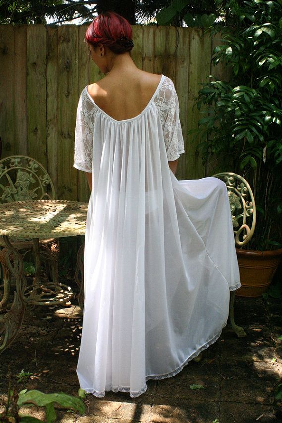 White Bridal Romance Full Swing Nightgown Lace Sleeves Bridal Lingerie Wedding Sleepwear Honeymoon C Cruise Spa, Wedding Nightgown, Wedding Sleepwear, Nightgown Lace, Spa Holiday, Honeymoon Cruise, Marriage Day, White Bride, Mode Casual