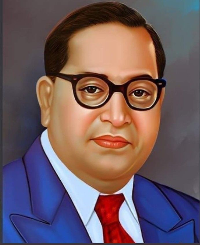 a painting of a man wearing glasses and a red tie