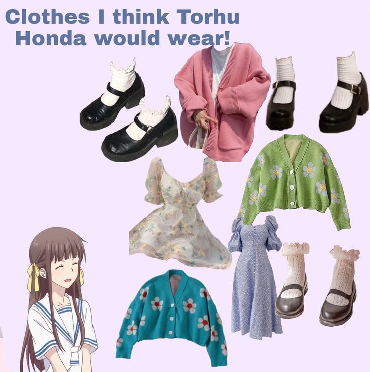 there are many different clothes and shoes for dolls in this picture, but no one is wearing them