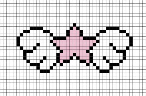 a cross stitch pattern with the shape of a heart and two smaller hearts on it