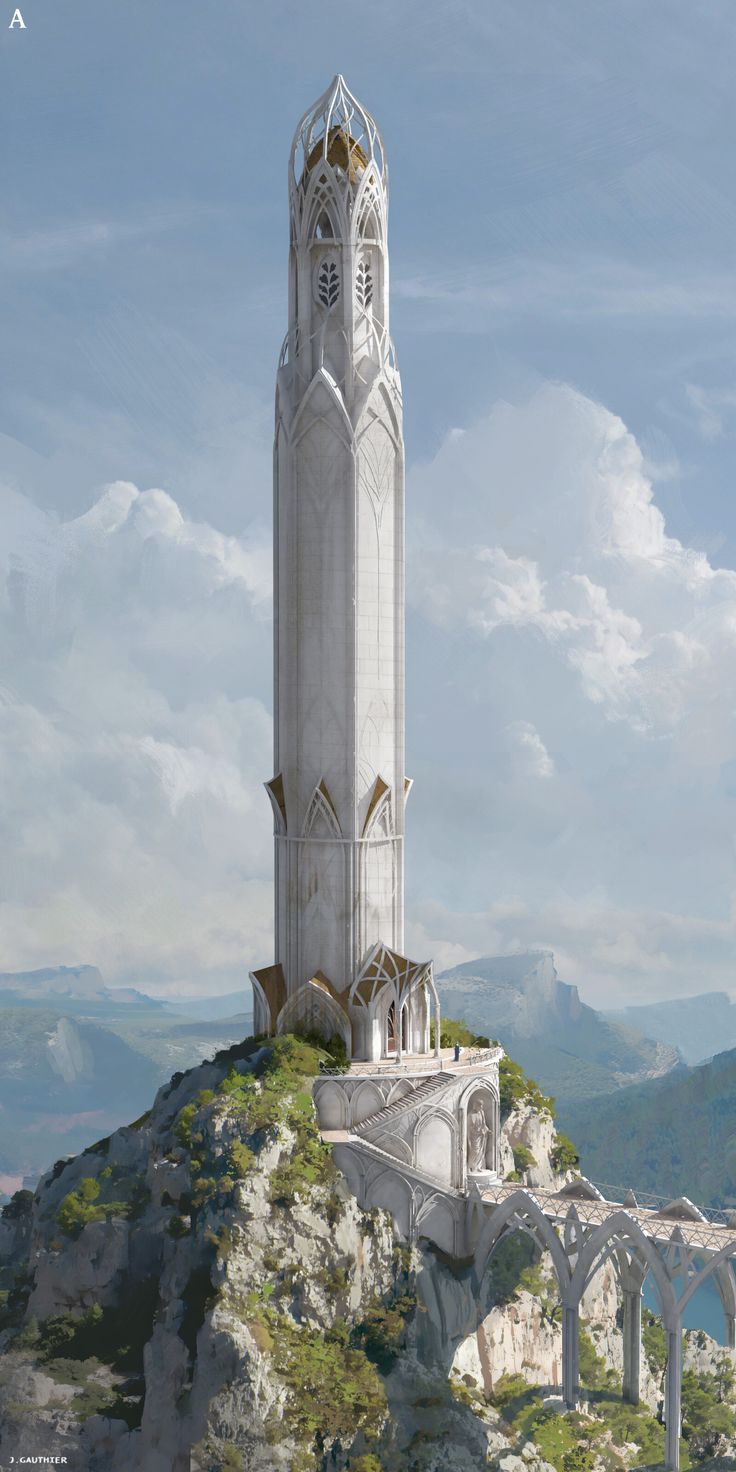 a very tall tower sitting on top of a mountain