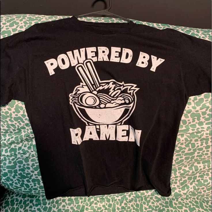 Never Worn Got It As A Christmas Present. Ramen Clothes, Christmas Present, Got It, Ramen, Tee Shirts, Man Shop, Mens Shirts, Black White, Black And White