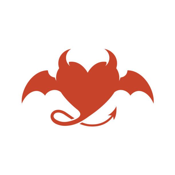 a devil heart with horns and wings