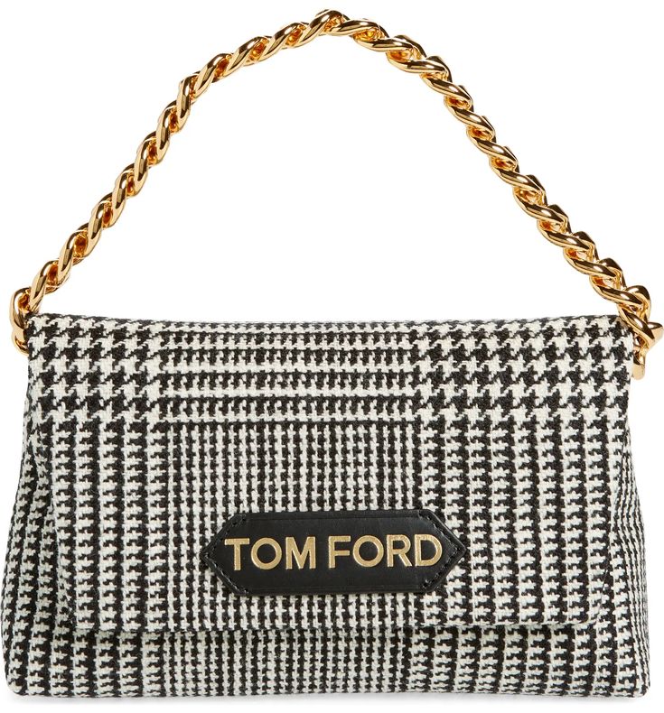 TOM FORD Mini Logo Label Plaid Wool Handheld Bag | Nordstrom Manolo Blahnik Hangisi Flats, Hangisi Flats, Manolo Blahnik Hangisi, Wool Bags, Bag Women Fashion, Mini Logo, Mini Logos, Logo Label, Womens Clogs