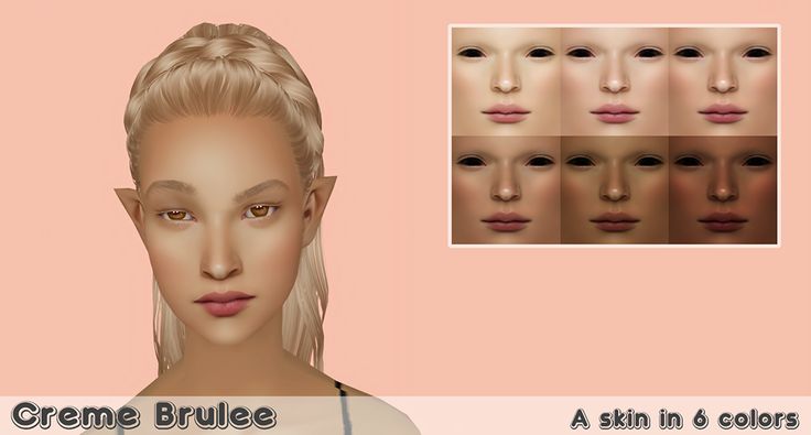 a woman's face with different skin tones and hair styles for the simse brulee