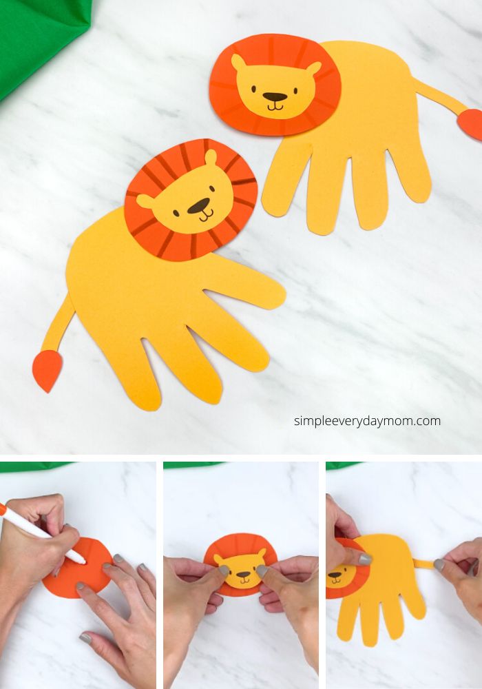 the steps to make an animal hand puppet for kids with construction paper and construction tools