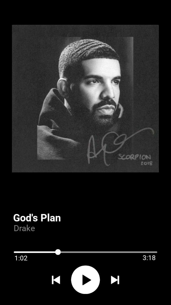 a black and white photo with the words god's plan on it, next to an mp3 player