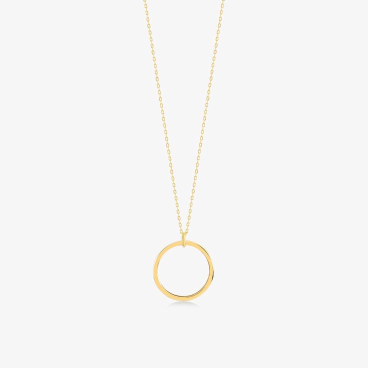 Circle Necklace - Gelin Diamond Gold Circle Ring, Open Circle Necklace, Karma Necklace, Nature Friendly, Solid Gold Necklace, Gold Circle, Circle Ring, Circle Necklace, Recycled Gold