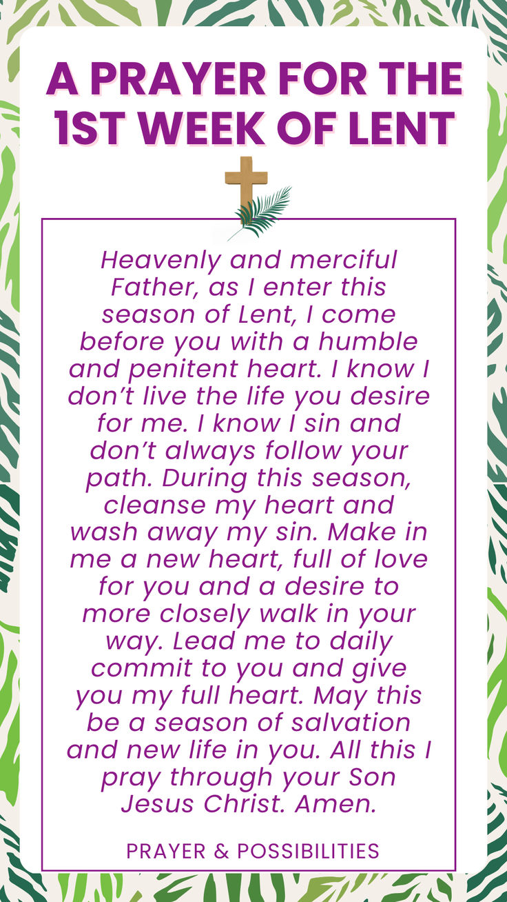 a prayer for the 1st week of lent