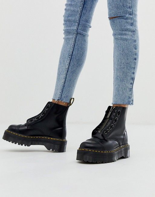 Zip Up Doc Martens, Doc Martens Sinclair Outfit, Sinclair Dr Martens, Doc Martens Sinclair, Dr Martens Sinclair Boots, Flatform Boots, Dr Martens Sinclair, Dr Martens Outfit, Leather Platform Boots