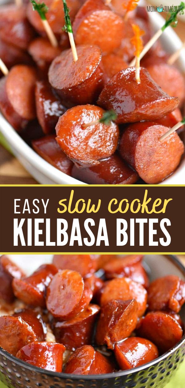 easy slow cooker kielbasa bites are the perfect appetizer for any party