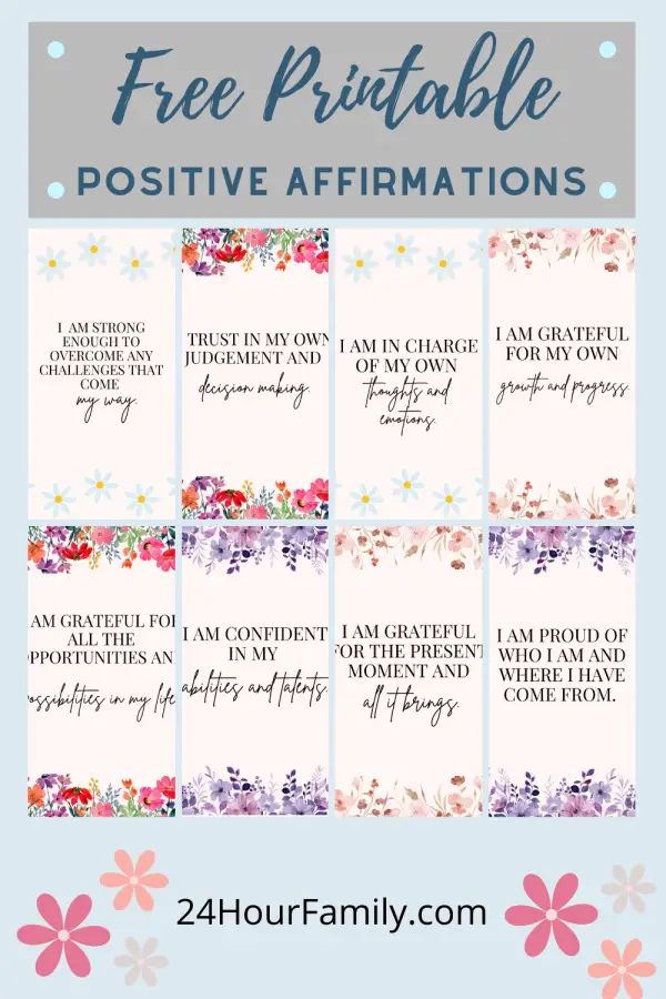 the free printable positive affirmations for women with flowers and dots on them