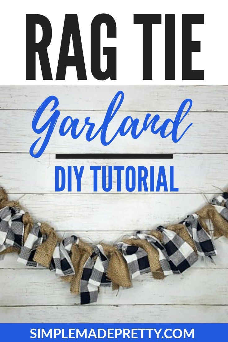 the rag tie garland is made with burlock and jute fabric for an easy diy project