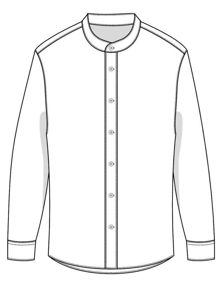 Mens Shirt Drawing, Men Shirt Technical Drawing, Men Shirt Drawing, Mens Shirt Flat Sketch, Shirt Illustration Sketches, Collar Flat Sketch, Dress Shirt Drawing, Shirt Technical Drawing, Chinese Collar Shirt