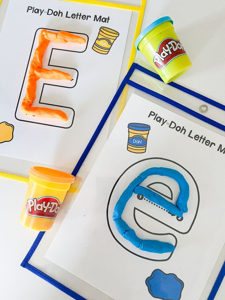 play doh letter matching activity for kids