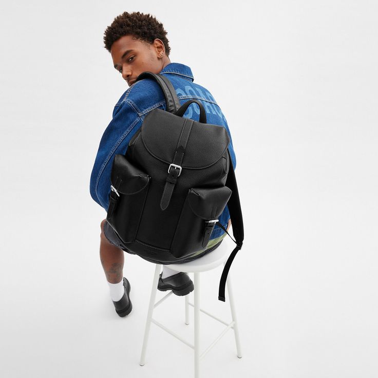 The Warner Backpack is a distinctive sophisticated style that you can take anywhere. With outside snap pockets inside multifunction pockets and a laptop sleeve it's easy to organize and carry all your essentials. Wear this leather backpack for men any day of the week whether you're heading to class or going straight to a date from work. It's the ultimate pebble leather backpack for men that will boost your look. Modern Flap Backpack For Everyday Use, Classic Backpack With Functional Pockets For Everyday Use, Casual Leather Satchel Backpack For Business, Casual Business Leather Satchel Backpack, Leather Backpack With Anti-theft Pocket For Everyday, Everyday Leather Backpack With Anti-theft Pocket, Casual Leather Backpack With Flap For Travel, Casual Travel Leather Backpack With Flap, Functional Leather Backpack With Multiple Pockets For Everyday Use