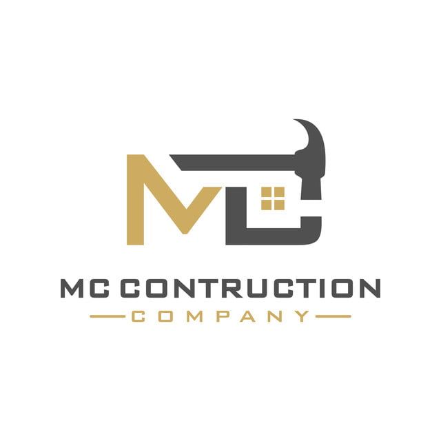 the logo for mcc construction company, which has been designed to look like a wrench