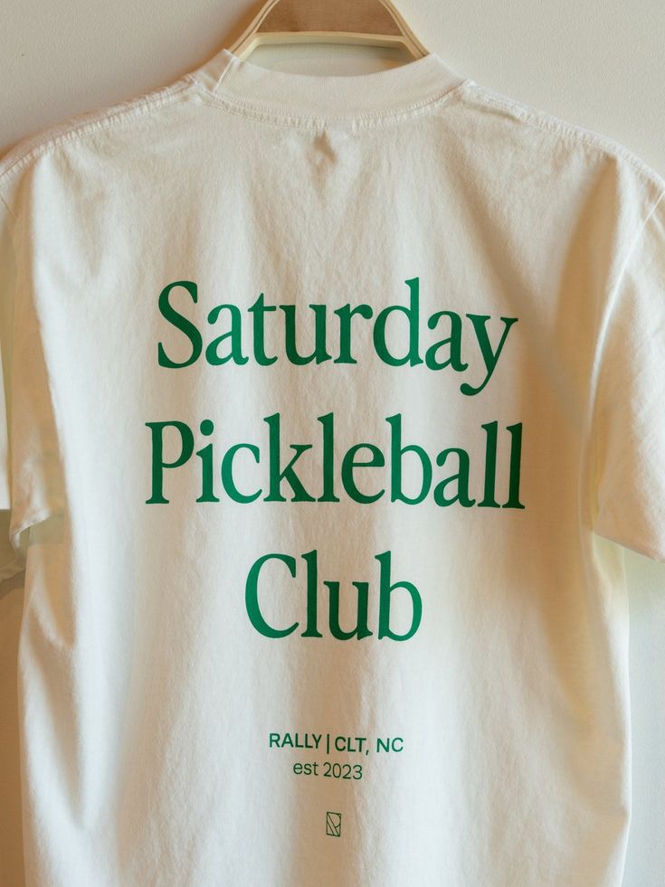 Rally Pickleball Merch — Rally Pickleball Graphic Tee, Backprint Tee Aesthetic, Aesthetic Merch Ideas, Pickle Ball Shirt, Pickleball Branding, Pickleball Fashion, Saturday Activities, Pickleball Aesthetic, Club Merch