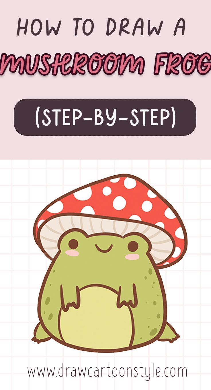 how to draw a mushroom frog step by step