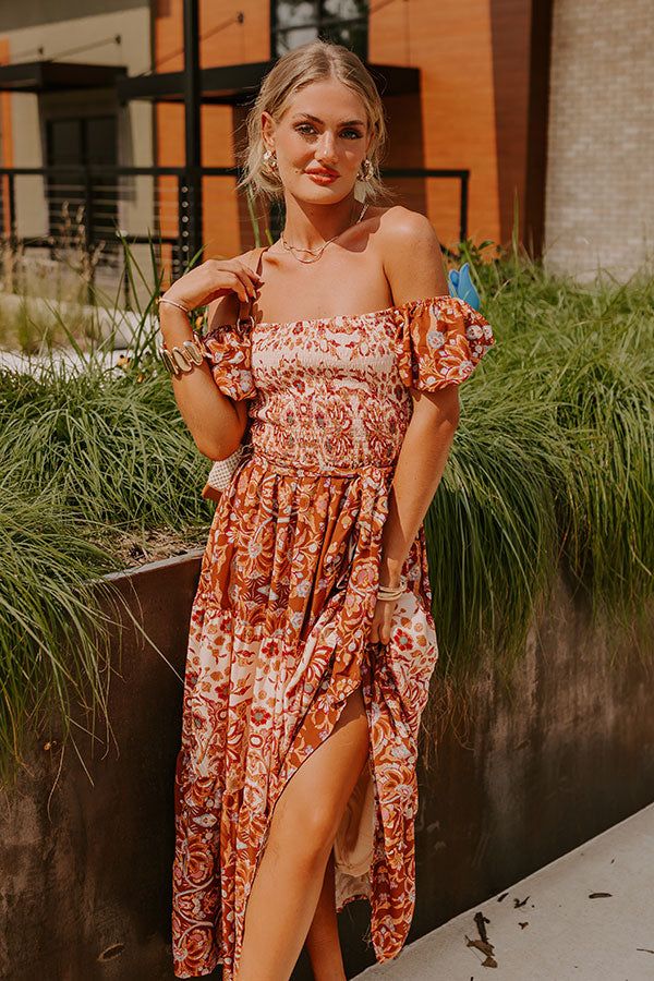 - Add a dash of whimsy into your wardrobe with this gorgeous dress! Its timeless design and beautiful print give it charming energy, making it perfect for patio brunches or sunset strolls. Stay fabulous in this stunning midi! - Airy material with an a pattern of different abstract floral materials featuring cinnamon, cream, pink, orange, and blue hues - An elastic square cut neckline - Short puff sleeves with elastic shoulders and elastic cuffs that can be worn off-shoulder - A stretchy smocked Chasing Sunsets, Concert Fashion, Essential Dress, Sweater Jumpsuit, Curve Dresses, Square Cut, Sweater Blouse, Blue Hues, Winter Dresses