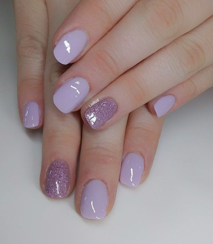 Purple Powder Dip Nails, Violet Dip Powder Nails, Sns Ideas Nails, Purple Nail With Glitter, Lilac Nails Dip Powder, Purple Dipping Powder Nails, Trajni Lak Ideas, Purple Powder Dipped Nails, Dip Powder Square Nails