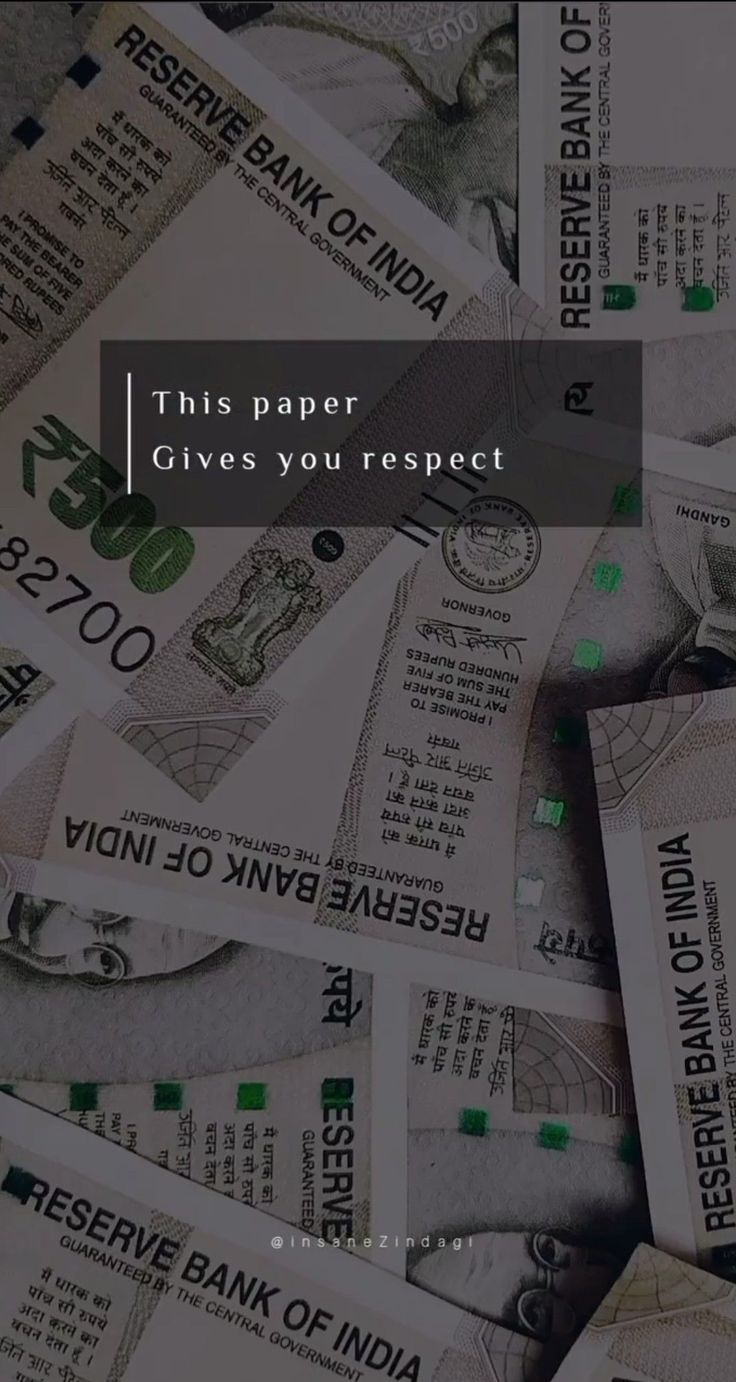 money with the words, this paper gives you respect in green and white on it