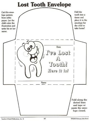 tooth box with the words lost tooth envelope