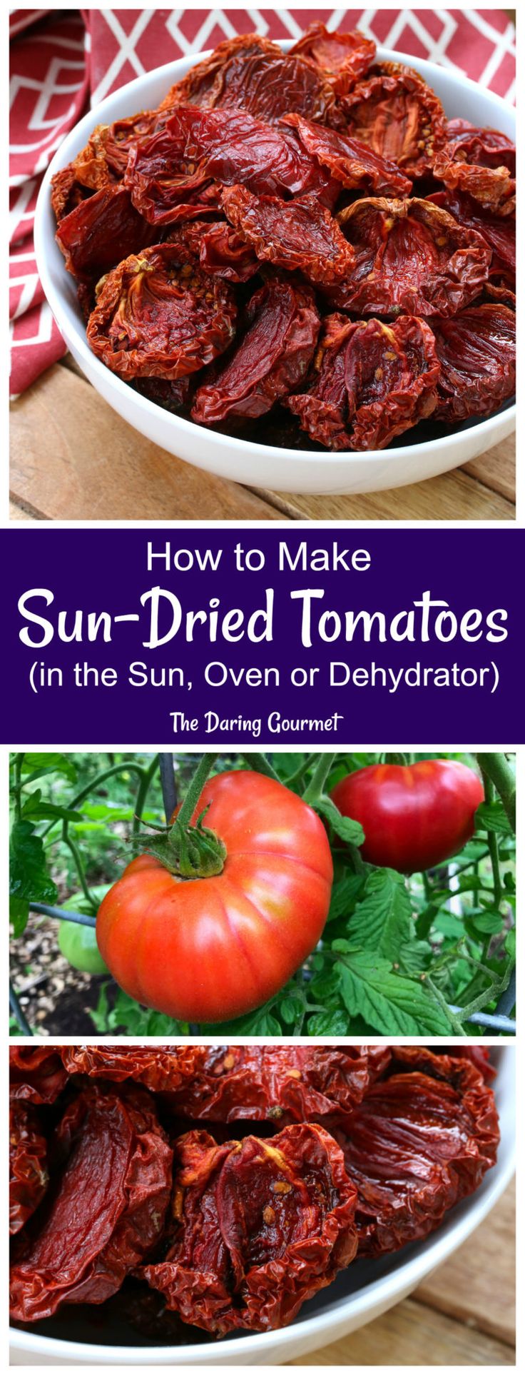 how to make sun dried tomatoes in the sun, oven or refrigerator